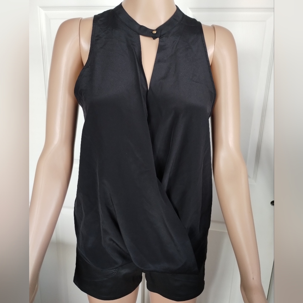 ANDB Elegant Black Silk Sleeveless Top XS
